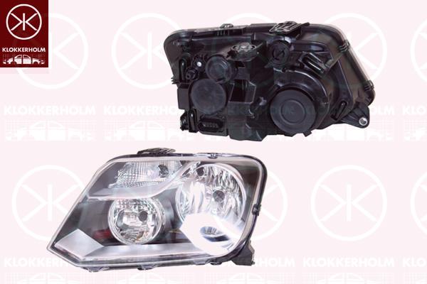 VW Amarok Priekinis žibintas, Left, Illuminance [lx]: 17.5, H7, H15, Housing Colour: black, with motor for headlamp levelling, 2H1941015M (VW), 2H1941015AA (VW)