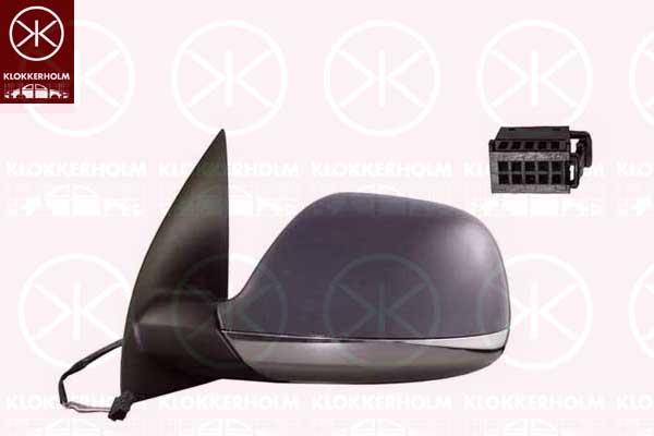 VW Amarok Veidrodis, Right, for electric mirror adjustment, Chromed, Number of pins: 5, for vehicles without drive assistance system, Heatable, Aspherical, w/primer, 2H0035532A (VW), 2H0857522C (VW), 2H0857528CGRU (VW), 2H0857604H2ZZ (VW), 2H1857508EBRYP (VW), 2H1857508ET (VW), 2H1857508ETRYP (VW)