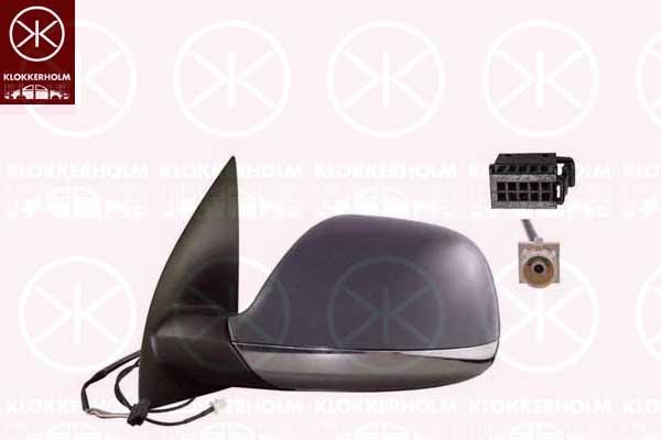 VW Amarok Veidrodis, Left, for electric mirror adjustment, Chromed, Number of pins: 5, with aerial, for vehicles without drive assistance system, Heatable, Aspherical, w/primer, 2H0035532 (VW), 2H0857521C (VW), 2H0857527CGRU (VW), 2H0857603H2ZZ (VW), 2H1857507CERYP (VW), 2H1857507CS (VW), 2H1857507CSRYP (VW)