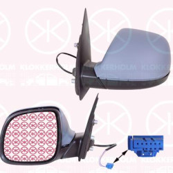 VW Amarok Veidrodis, Right, for electric mirror adjustment, Number of pins: 5, for vehicles without drive assistance system, Heatable, Convex, w/primer, 7E1 857 522J (VW), 2H0 857 522C (VW), 2H0 857 528C GRU (VW), 2H1 857 508AL 9B9 (VW), 2H1 857 508BN 9B9 (VW), 2H1 857 508CG 9B9 (VW), 2H1 857 508EA 9B9 (VW)