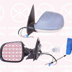 VW Amarok Veidrodis, Left, not for PR number: 0FA, for electric mirror adjustment, Chromed, Number of pins: 5, with aerial, for vehicles without drive assistance system, Heatable, Aspherical, w/primer, 2H0 857 527C GRU (VW), 2H0 035 532 (VW), 2H1 857 507CD 9B9 (VW), 7E1 857 521AF (VW), 7H1 857 521L (VW), 2H0 857 603H 2ZZ (VW)