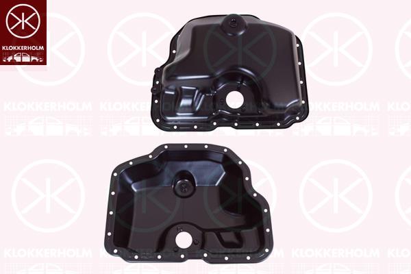 Oil Sump, Lower Section, with bore for oil-level sensor, Steel, 059 103 602F (VW)