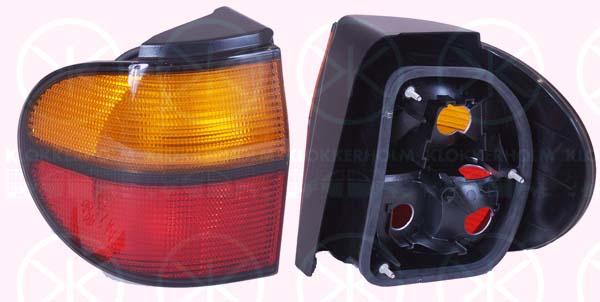 Tail Light Assembly, without bulb holder, Hella, Right, Outer section, Indicator Colour: yellow, not for trim level: Trendline, 7M0 945 096G (VW), 7M0 945 112 (VW)