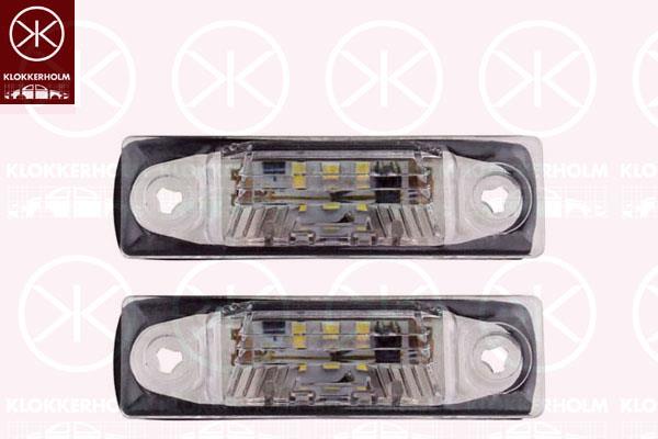 Licence Plate Light, LED, both sides, Set, Quantity: 2, 7M3 943 021B (VW), 7M3943021A (VW), 7M3943021B (SEAT)