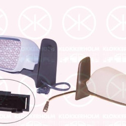 Exterior Mirror, w/primer, for electric mirror adjustment, Convex, Heatable, Right, Connector Shape: angular, Number of pins: 5, 7M3 857 508T (VW), 7M3857508J01C (VW), 7M3857508T (SEAT)