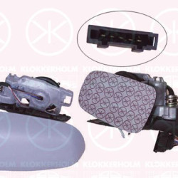 Exterior Mirror, w/primer, for electric mirror adjustment, Convex, Heatable, Left, Number of pins: 5, Connector Shape: rectangular, 7M1 857 507N GRU (VW), 7M1857507T (VW), 7M1857507T01C (VW), 7M3857507J01C (VW)