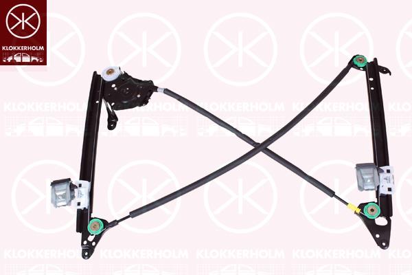 Window Regulator, without electric motor, Electric, Left Rear, 7M0 839 461 (VW)