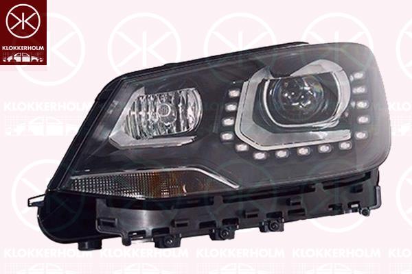 Headlight, for vehicles with adaptive high beam regulation, Right, Bi-Xenon, with dynamic bending light, with motor for headlamp levelling, without control unit for Xenon, D3S/H7, AL, 7N1 941 044B (VW), 7N1 941 044C (VW), 7N1 941 044D (VW)