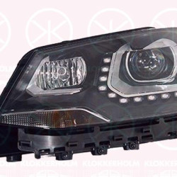 Headlight, for vehicles with adaptive high beam regulation, Right, Bi-Xenon, with dynamic bending light, with motor for headlamp levelling, without control unit for Xenon, D3S/H7, AL, 7N1 941 044B (VW), 7N1 941 044C (VW), 7N1 941 044D (VW)