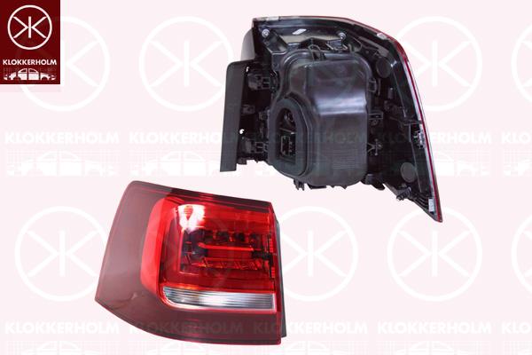 Tail Light Assembly, LED, Left, Outer section, with bulb holder, AL, 7N0 945 207 (VW), 7N0945207 (VW)