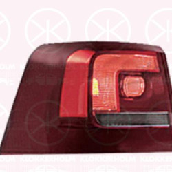 Tail Light Assembly, Left, Outer section, without bulb holder, 7N0 945 095B (VW), 7N0 945 095C (VW), 7N0 945 095D (VW), 7N0 945 095E (VW), 7N0 945 095F (VW), 7N0 945 095G (VW)