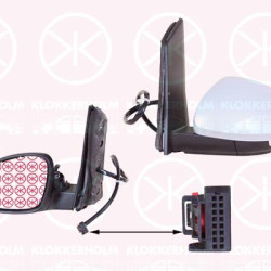 Exterior Mirror, Left, for electric mirror adjustment, Electronically foldable, Number of pins: 13, with reading light, w/primer, Heatable, Aspherical, 5N0857521 (VW), 5N0857521 (SEAT), 5N0857537GRU (VW), 5N0949101B (VW), 5N0949101B (SEAT), 7N1857507AB9B9 (VW), 7N1857507D 9B9 (VW), 7N1857507E 9B9 (VW), 7N1857507E9B9 (VW), 7N1857507E9B9 (SEAT), 7N1857507H 9B9 (VW), 7N1857507L 9B9 (VW), 7N1857507L9B9 (VW), 7N1857507P 9B9 (VW)