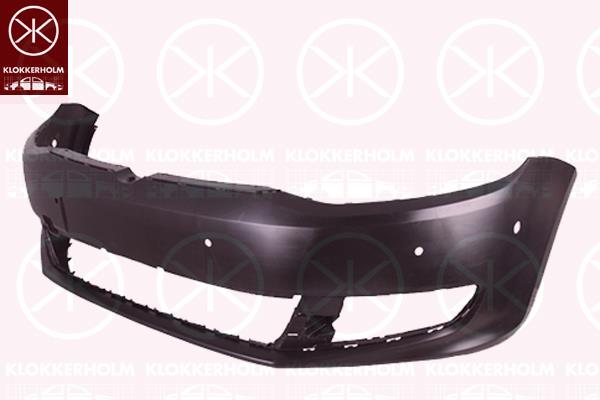 Bumper, w/primer, with hole(s) for parking assistant system, Front, Number of bores: 6, 7N0 807 217 A GRU (VW), 7N0 807 217 F GRU (VW)