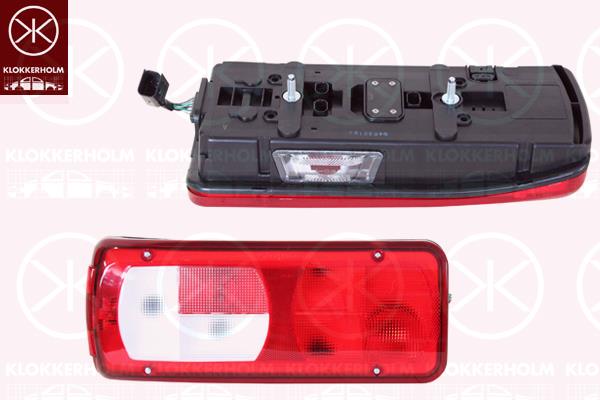 Tail Light Assembly, Left, with number plate light, with bulb holder, VIGNAL, 1875577 (DAF)