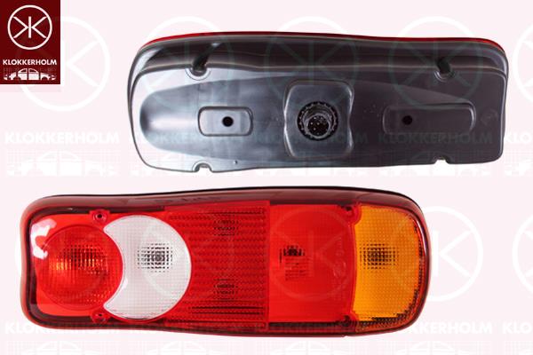 Tail Light Assembly, Right, without number plate light, with bulb holder, 1401731 (DAF), 20769784 (VOLVO), 26555 9X125 (NISSAN), 265550674R (RENAULT), 5001846848 (RENAULT), 5001857965 (RENAULT), 5001870556 (RENAULT), 7420862041 (RENAULT)