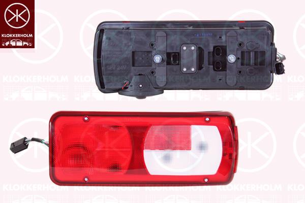 Tail Light Assembly, Right, without number plate light, with alarm, with bulb holder, VIGNAL, 1875578 (DAF)