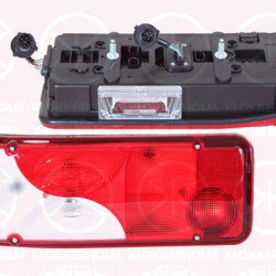 Tail Light Assembly, Left, Connection Count 1: 2, with number plate light, with bulb holder, VIGNAL, 2160122 (SCANIA)