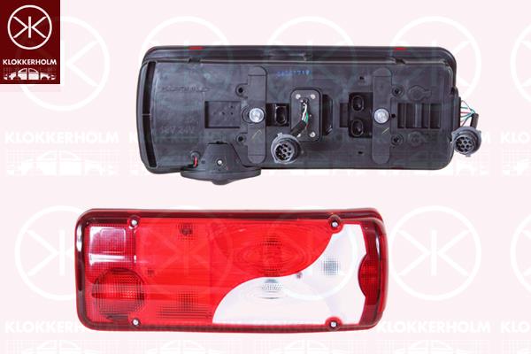 Tail Light Assembly, Right, without number plate light, with alarm, with bulb holder, VIGNAL, 2160121 (SCANIA)