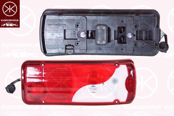 Tail Light Assembly, Right, without number plate light, with bulb holder, Bolt Distance [mm]: 150, VIGNAL, 1756751 (SCANIA), 1906549 (SCANIA), 2021575 (SCANIA), 2129987 (SCANIA)