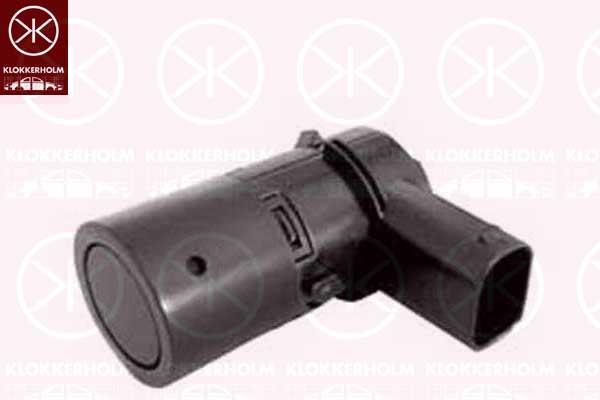 Sensor, parking distance control, Rear, Connector Shape: angled, Valeo, Paintable, Number of pins: 3, Ultrasonic Sensor, 7701 062 074 (RENAULT), 7701 062 624 (RENAULT), 8200 049 264 (RENAULT), 8200 138 377 (RENAULT)