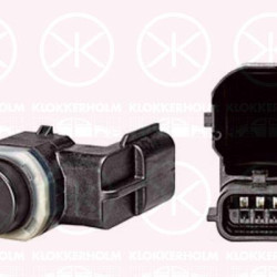 Sensor, parking distance control, Valeo, Connector Shape: angled, Number of pins: 3, Paintable, Ultrasonic Sensor, Front and Rear, 0006000619336 (FIAT), 28438-4EA0A (NISSAN), 28438-4EA0B (NISSAN), 28438-4EA0C (NISSAN), 284420753R (RENAULT), 4422861 (OPEL), 6000619336 (FIAT), 95517245 (OPEL)