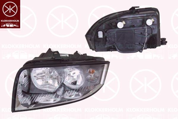 Headlight, H7/H3, for vehicles with headlight levelling, Valeo, Left, Illuminance [lx]: 17.5, 8Z0 941 003H (AUDI), 8Z0 941 003K (AUDI)