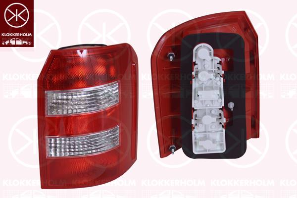 Tail Light Assembly, with bulb holder, white/red, Left, 8Z0 945 095A (AUDI), 8Z0 945 095B (AUDI)