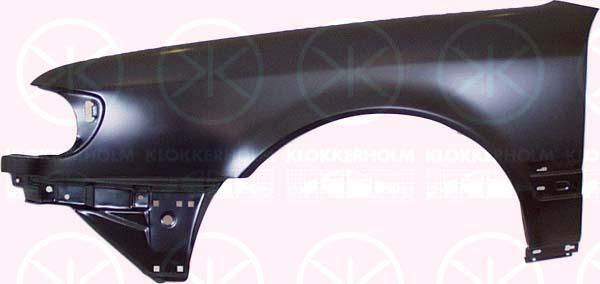 Wing, Left Front, without hole for direction indicator, Zinc-coated, 4A0 821 105D (AUDI)