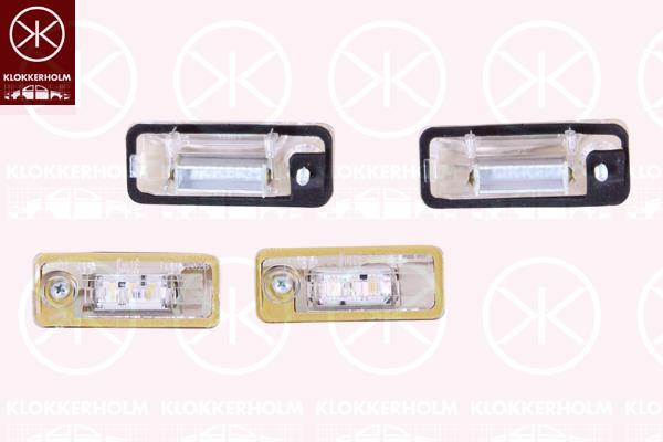 Licence Plate Light, LED, Set, Quantity: 2, 4B9 943 021 (AUDI)