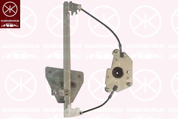 Window Regulator, 4-dr, without electric motor, Electric, Left Rear, 8L4 839 461 (AUDI)