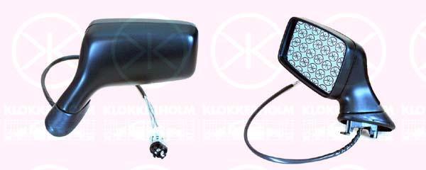 Exterior Mirror, Control: cable pull, Plan, blue, Left, 893857501G3FZ (AUDI), 893857535D (AUDI)