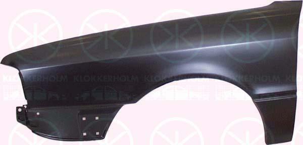 Wing, Right Front, without hole for direction indicator, Zinc-coated, 893 821 106 (AUDI)