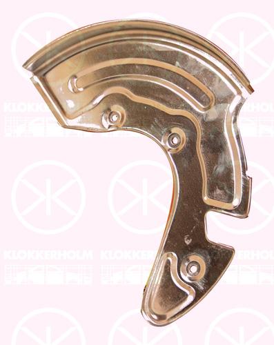 Splash Guard, brake disc, Front Axle Right, Diameter 1/Diameter 2 [mm]: 300/112, for brake disc diameter [mm]: 280, for brake disc diameter [mm]: 288, Zinc-coated, 3B0 615 312 (VW), 8D0 615 312E (VW), 8D0 615 312E (AUDI), 8D0615312E (SKODA)