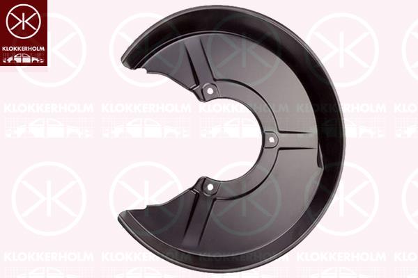 Splash Guard, brake disc, Rear Axle Left, 4WD, for brake disc diameter [mm]: 245, 8D0 615 611A (AUDI), 8D0615611A (VW), 8D0615611A (SKODA), 8D0615611A (SEAT), 8D0615611A (AUDI)