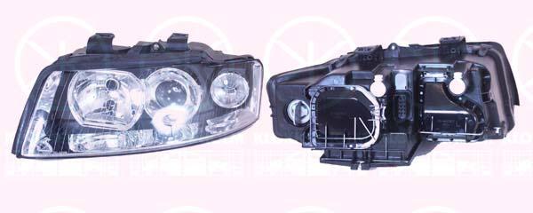 Headlight, H7/H7, for vehicles with headlight levelling, T.Y.C, Right, Illuminance [lx]: 20, 8E0 941 030C (AUDI)