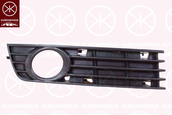 Ventilation Grilles, bumper, Right Front, with hole(s) for fog lights, without air slot, 8E0 807 682 01C (AUDI)