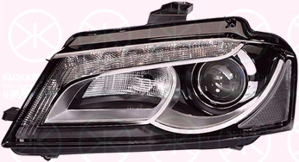 Headlight, without control unit for Xenon, with daytime running light, Bi-Xenon, with motor for headlamp levelling, Hella, Left, Illuminance [lx]: 20, 8P0 941 003AM (AUDI), 8P0 941 029AM (AUDI), 8P0941029AM (AUDI), 8P0941029BE (AUDI), 8P0941029BM (AUDI), 8P0941029BQ (AUDI)