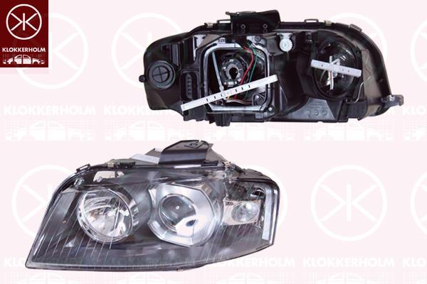 Headlight, Right, Illuminance [lx]: 17.5, D2S/H7, without control unit for Xenon, with motor for headlamp levelling, 8P0941030D (AUDI), 8P0941030M (AUDI)