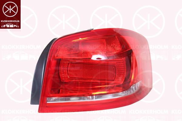 Tail Light Assembly, 3-drs, without bulb holder, Left, Outer section, 8P3 945 095 (AUDI)