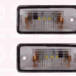 Licence Plate Light, LED, both sides, Set, Quantity: 2, 8E0 807 430A (AUDI), 8E0 943 021 (AUDI), 8E0 943 021B (AUDI), 8E0 943 022B (AUDI)