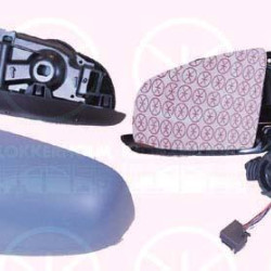 Exterior Mirror, w/primer, 5-drs, for electric mirror adjustment, Aspherical, Heatable, Left, 8E0 857 507B GRU (AUDI), 8E0 857 535E (AUDI), 8E0 857 508B (AUDI), 8P1 858 531D 01C (AUDI), 8P1 858 531K 01C (AUDI)