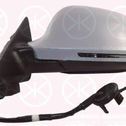 Exterior Mirror, 5-drs, Right, for electric mirror adjustment, with indicator (LED), Number of pins: 8, w/primer, Heatable, Convex, 8K0 949 102A (AUDI), 4F0 857 536AE (AUDI), 8P1 858 532EB 01C (AUDI), 8T0 857 528D GRU (AUDI)