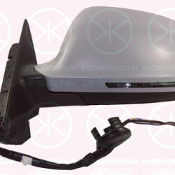 Exterior Mirror, 3-drs, Left, for electric mirror adjustment, with indicator (LED), Number of pins: 8, w/primer, Heatable, Aspherical, 8K0 949 101A (AUDI), 4F0 857 535AF (AUDI), 8T0 857 527D GRU (AUDI), 8P1 858 531DB 01C (AUDI), 8P1 858 531DB01C (AUDI)