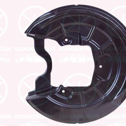 Splash Guard, brake disc, 4WD, Rear Axle Left, Diameter 1/Diameter 2 [mm]: 355/120, for brake disc diameter [mm]: 282, 1K0615611Q (VW), 1K0615611Q (SKODA), 1K0615611Q (SEAT), 1K0615611Q (AUDI)