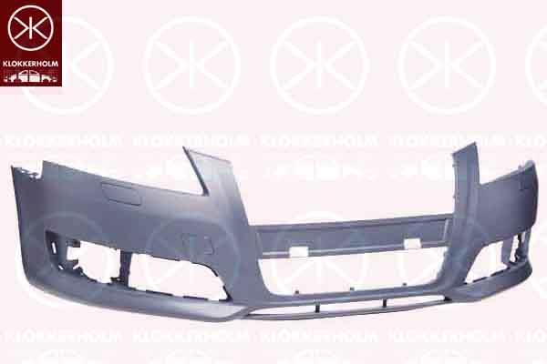 Bumper, w/primer, Front, with hole(s) for washer nozzle, 8P0807105FGRU (AUDI)