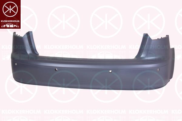 Bumper, w/primer, 5-drs, Rear, with hole(s) for parking distance control, 8P4 807 303A GRU (AUDI)