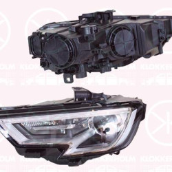 Headlight, Left, Illuminance [lx]: 17.5, Bi-Xenon, with daytime running light (LED), with motor for headlamp levelling, without control unit for Xenon, D5S, Valeo, 8V0 941 043H (AUDI)