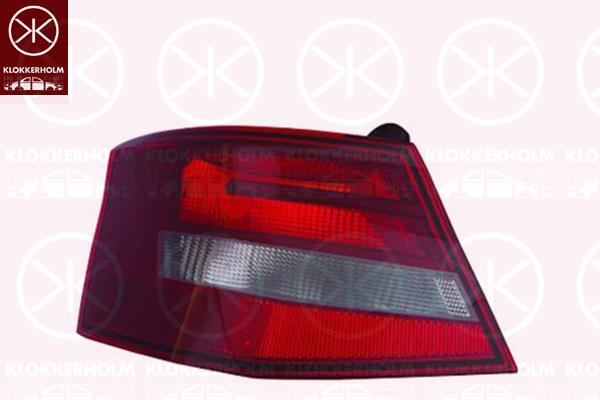 Tail Light Assembly, 3-drs, Left, Outer section, with bulb holder, 8V3 945 095 (AUDI), 8V3 945 095C (AUDI), 8V3945095C (VAG)