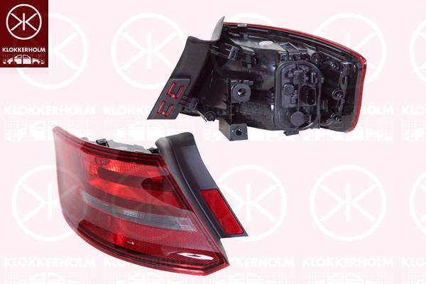 Tail Light Assembly, 5-drs, Left, Outer section, with bulb holder, AL, 8V4 945 095 (AUDI), 8V4 945 095C (AUDI), 8V4945095 (AUDI)