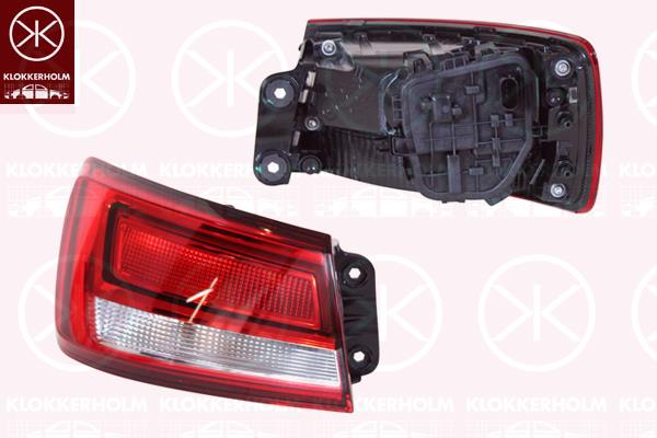 Tail Light Assembly, Left, Outer section, with bulb holder, AL, 8V5 945 069 (AUDI), 8V5945069 (AUDI)